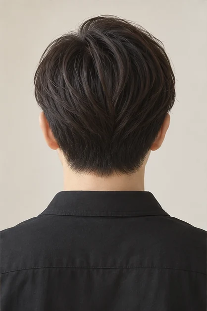 自然な毛流れを後ろから見た生成イメージ