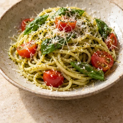 バジルとトマトのパスタの生成イメージ